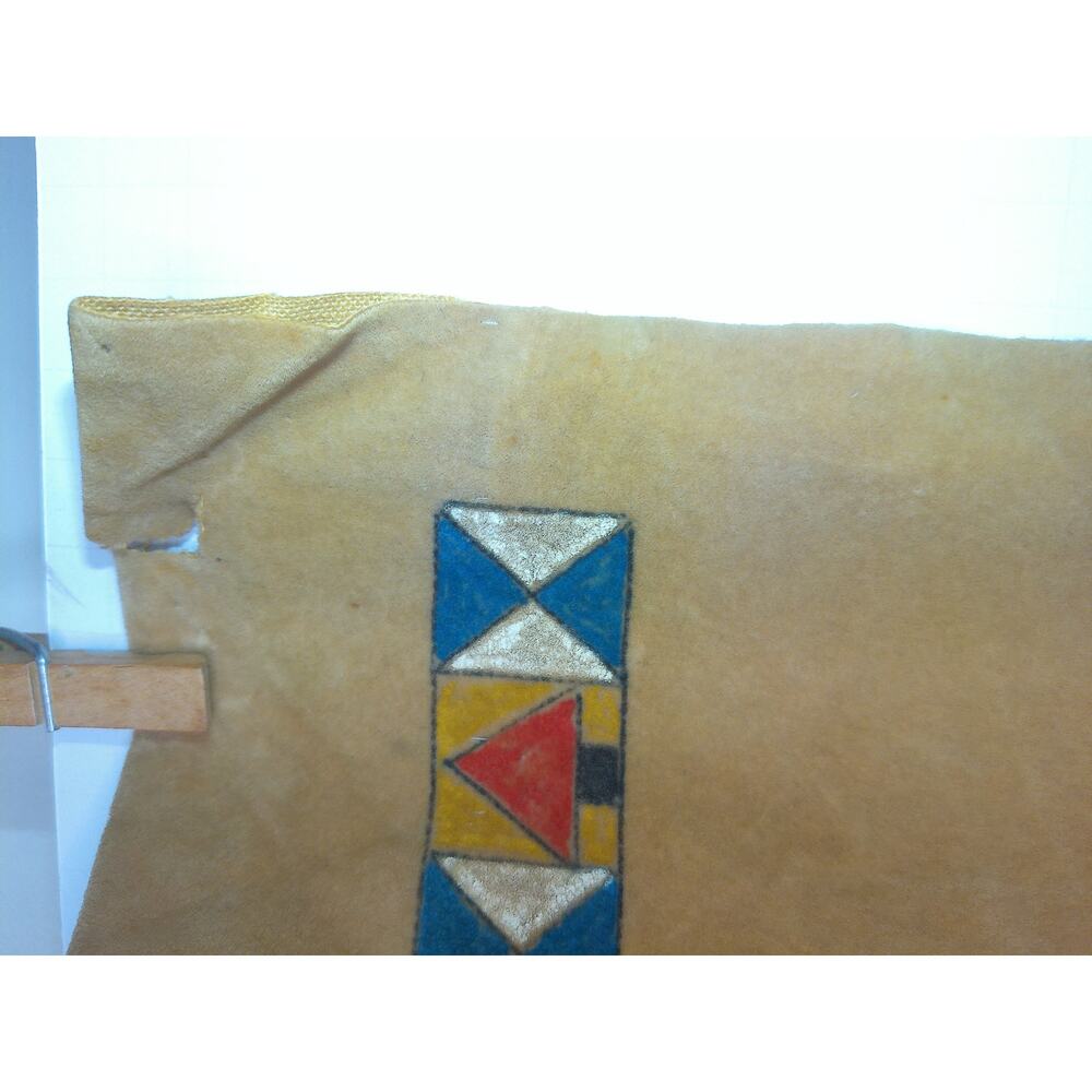 Vtg Native American Theme Indian Chief Warrior Horseback Painted Felt Wall Art - Picture 10 of 12